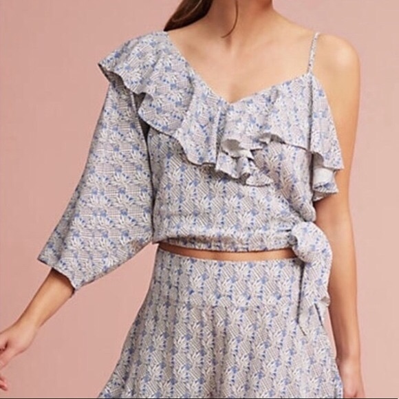 Anthropologie Maeve 1 Shoulder Pineapple Shirt NWT - Picture 1 of 7